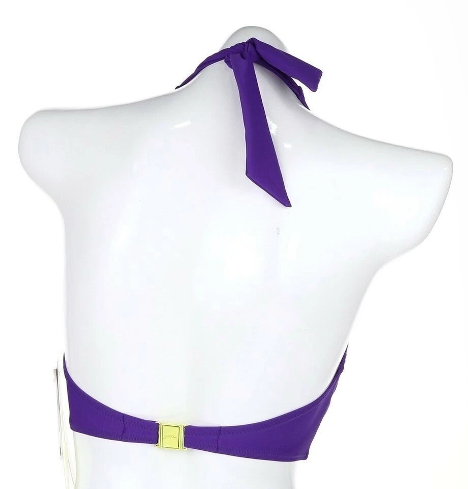 Gottex Contour Womens Swimwear Royal Purple Halter Bikini Top Size 6 - Image 2 of 2