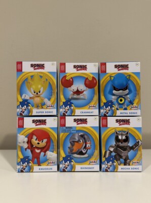 Jakks Sonic the Hedgehog 2.5'' Mecha Metal Super Sonic Crab Knuckles Rhinobot Set