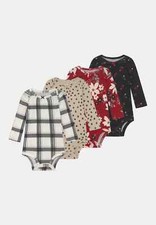 New Baby Girl Carter's 4-Pack Holiday Printed Bodysuits 3 6 9 12