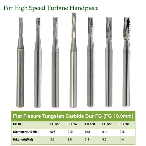 Dental Carbide Bur High Speed Friction Grip Midwest FG 556 557 557L 558 556L - Bild 2 von 33