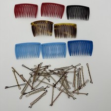Vintage Goody Hair Combs Plastic Side Combs Lot 8 1980  s  Bobby Pins Rubber Tip