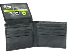 RFID Blocking Men's 100 Genuine Leather Bifold Wallet Black Free Shipping.