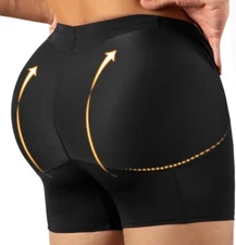 Men Body Shaper Padded Boxer Briefs Hip Enhancer Bum Lifter Shorts Booty Push Up