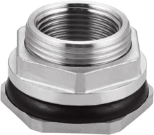 Bulkhead Water Tank Fitting,3/4" NPT Female Thread,304 Stainless Steel Thru-Bulk