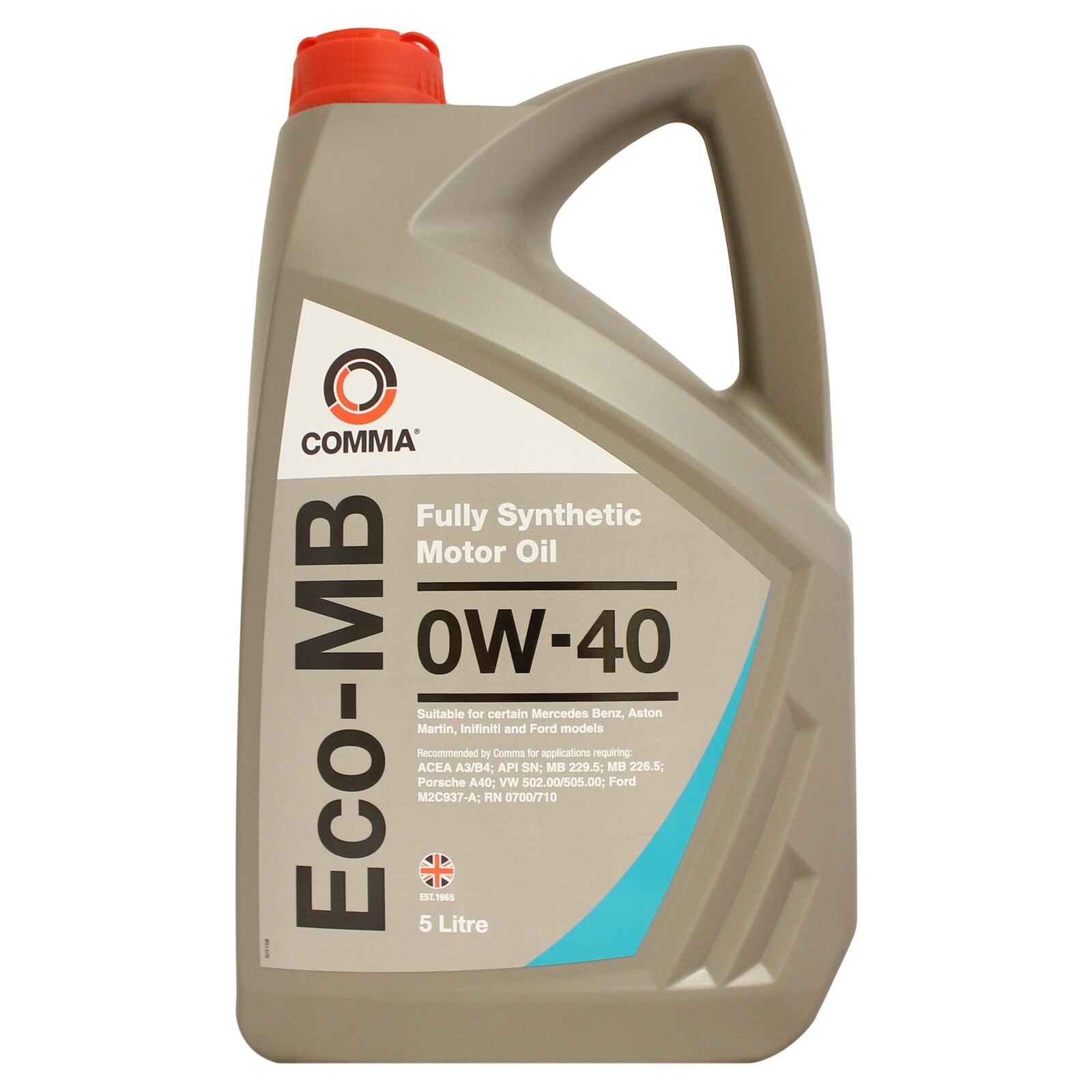 Comma Eco-MB 0w-40 0w40 Fully Synthetic Motor Oil Fuel Injected Engine 5 Litres