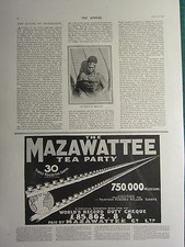 1900 Viktorianischer Druck ~ Königin Von Swasiland ~ Werbung Mazawattee Teeparty
