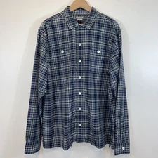 Oobe Brand Shirt Mens XL Blue Stanton Camp Shirt Button Up Cotton Outdoor