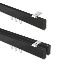 Innenlauf Gardinenstangen / Innenlaufstangen Schwarz eckig Deckenanbringung