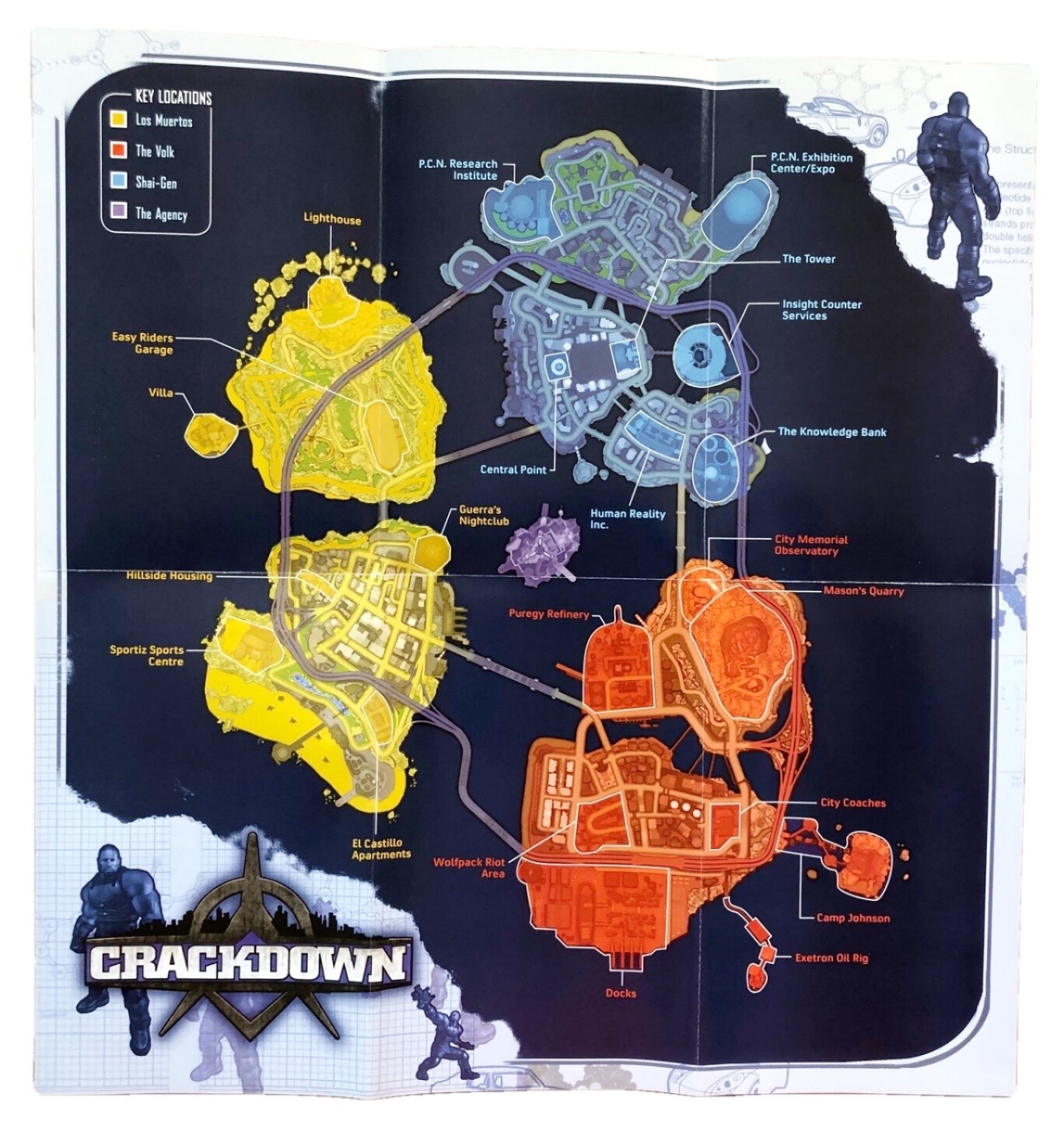 CRACKDOWN 2 game complete w/ manual, map & unused download code XBOX 360