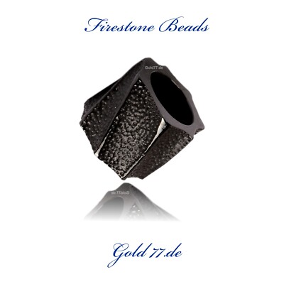 Beads Perlen Bart Perle Edelstahl Black mattschwarz 7mm CNC Firestone Beads Nr29