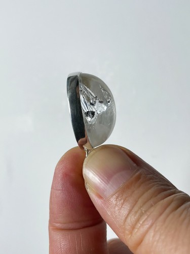 Natural Black Moving Bubble Enhydro Quartz Crystal Jewelry Pendant D080408 - Picture 7 of 8