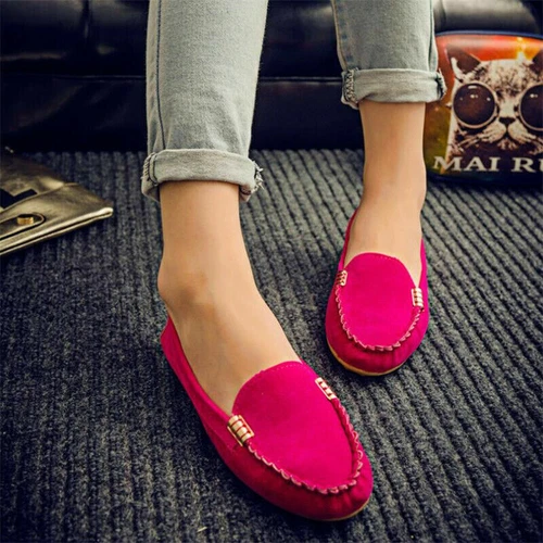 Damen-Loafer Freizeit flach rund geschnitten weich Wanderschuhe Frühling Herbst Übergröße - Bild 16 von 31