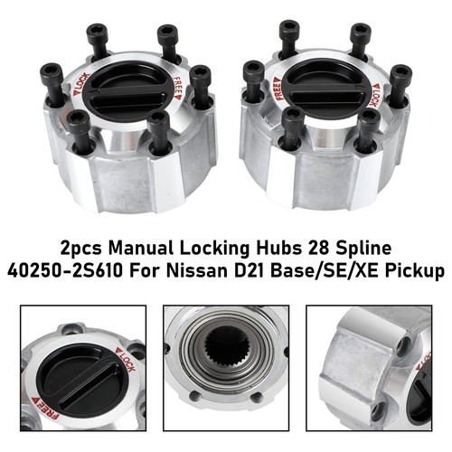 2pcs Manual Locking Hubs -28 Spline 40250-2S610 for Nissan D21 Base/SE/XE Pickup - Picture 4 of 8