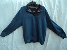 ORVIS Men Blue Sweatshirt Pullover Fly Fishing Heavy Fleece Outdoors Size Large