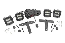 Rough Country Quad Black Series LED Light Pod Kit for 18-25 Jeep JL /JT - 70823