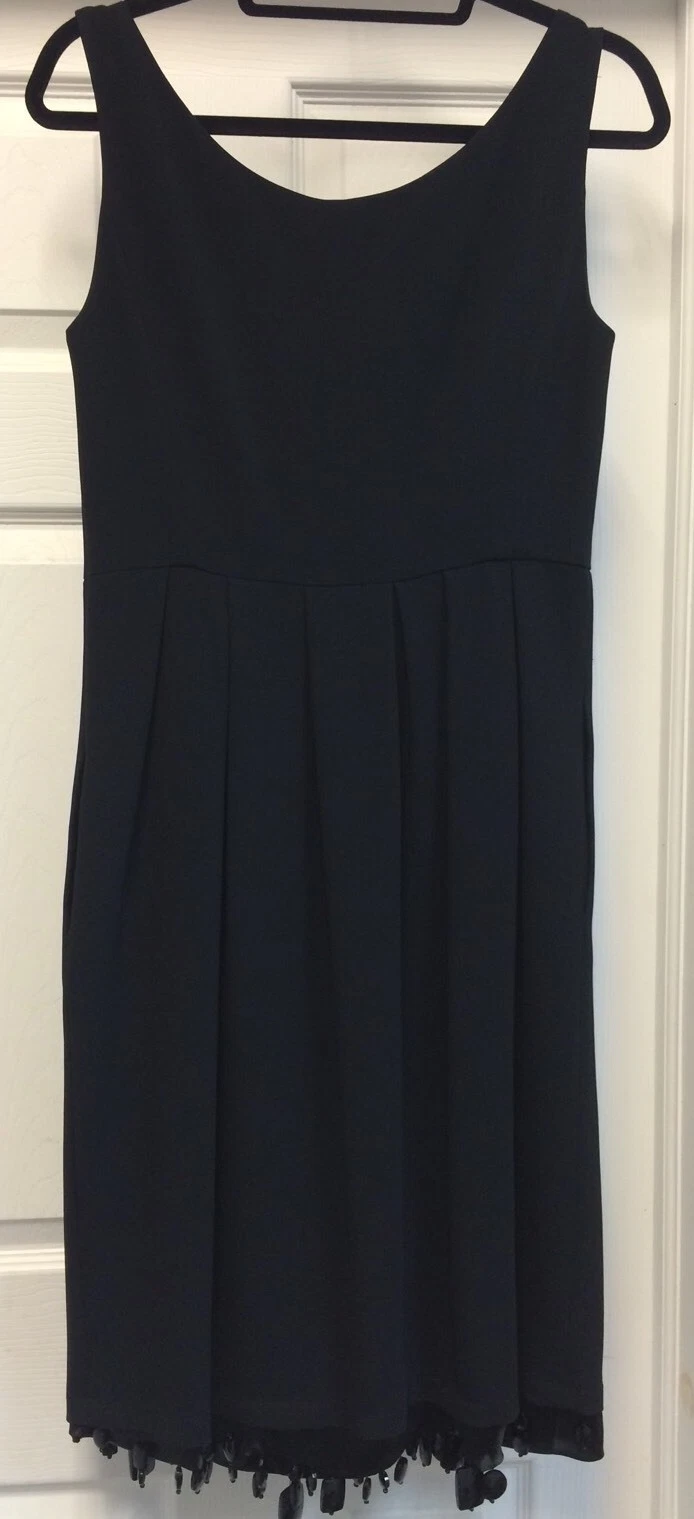 Moschino abito nero tinta unita senza maniche ricamo battiti tg 10 M Italia