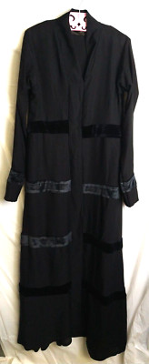 ZOZO creations Women's Whimsical Goth Witchy Black Silk Velvet Maxi dress Size S