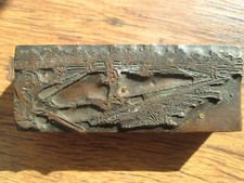 Vtg Metal Printing Letterpress Printers Rural Baseball Game Scene Bases Loaded