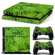 Sony PS4 PLAYSTATION 4 Skin Design Sticker Protector Set - Cannabis 8 Motif