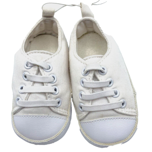 Old Navy Newborn Baby Shoes 6-12 Months Slip On Soft Sole Slippers Off White New - Picture 1 of 6
