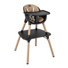 4-in-1 Baby Convertible Toddler Table Chair Set with PU Cushion-Brown - Color: B