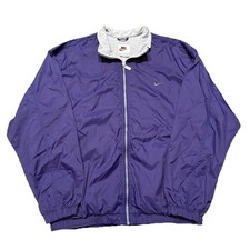 VTG 90s Nike Activewear Windbreaker Purple Zip Up Jacket Youth Sz.XL Swoosh Logo