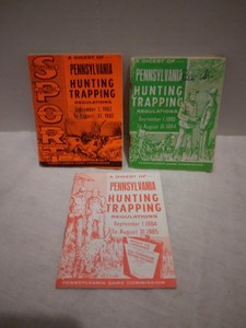LOT /3 PENNSYLVANIA GAME COMM HUNTING & TRAPPING LAW REGULATIONS 1982 1983 1984
