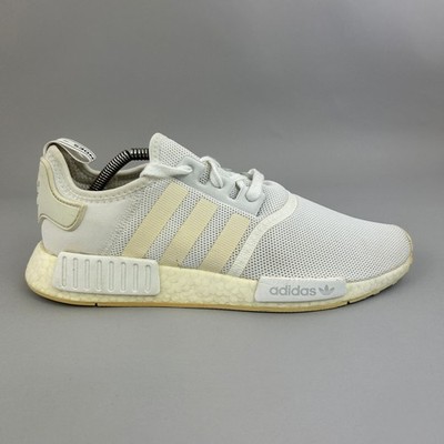 Adidas NMD R1 Turnschuhe Herren UK10 Weiß Boost Mesh Freizeit Laufen Halbschuhe