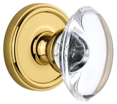 Grandeur GEOPRO_PSG_238 Georgetown Solid Brass Rose Passage Knob - Brass