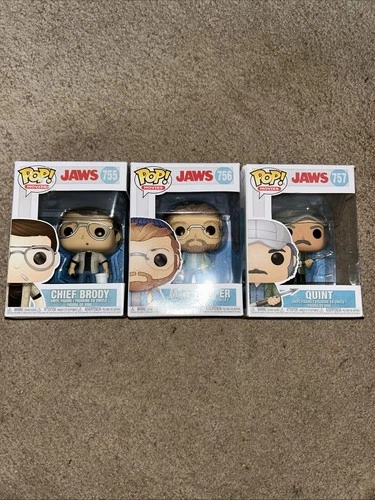 Funko Pop! Movies Jaws 755,756,757 Chief Brody, Matt Hooper, Quint New In Boxes
