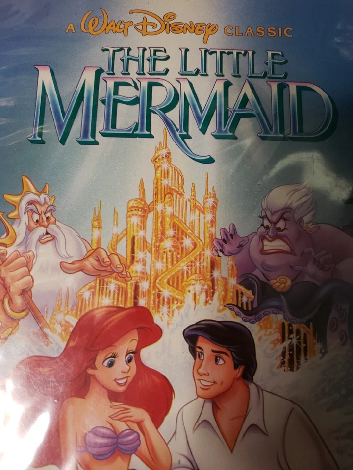 Оригинальный винтажный чехол-раскладушка 1990 года с запрещенной обложкой The Little Mermaid на видеокассетах Disney - Изображение 2 из 4