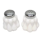 Vintage Fenton Teardrop Salt & Pepper Shakers | White Milk Glass | 3"H | 2.5"W
