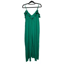 THML Green Summer Maxi Dress with Ruffle Top NWT Size Medium