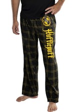 Harry Potter Men's Hogwarts House Crest Plaid Pajama Pants Hufflepuff, XS