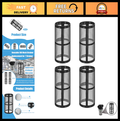 #ad 4 Pack Stainless Steel Garden Hose Filter 100 Mesh Pressure Washer Strainer Ac $21.59