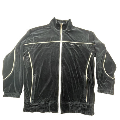 Vintage Sean John Mens  Track Jacket XL Black Velour 90's Hip Hop Puff Daddy Y2K