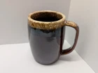 HULL OVEN PROOF BROWN DRIP GLAZE BEER STEIN COFFEE MUG 5"  16 oz. USA