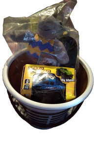 Easter Football Basket Prefilled with Toys For Kids Boys(Pull Back Truck &Toys)
