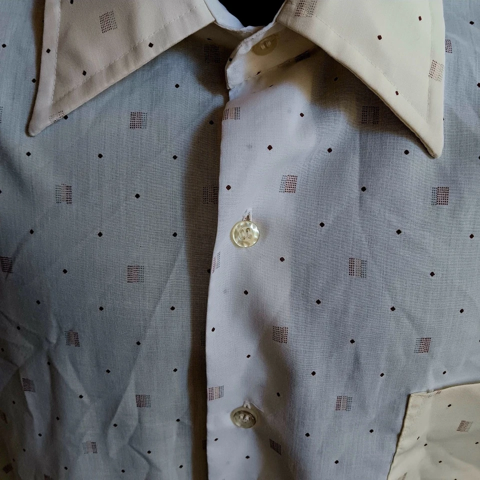 XXL 18 Camisa De Colección Para Hombre Sears Para Hombre Tienda Perma-Prest Vestido S/S Con Botones Foto 3 de 4