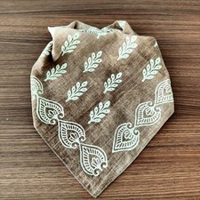 Brown paisley bandana, boho Neck scarf,