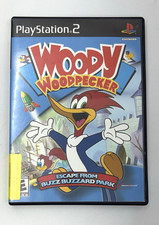 PS2 Woody Woodpecker Fuga da Buzz Buzzard Park-Testato/Funzionante-Valutato E Tutti