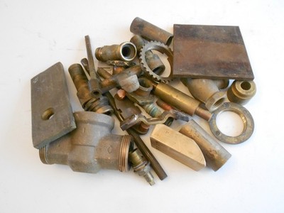 Lot of 10 lbs Scrap BRASS & Copper   including Valve parts Bushings Rods & Misc.