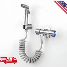 Handheld Bidet Sprayer Kit for Toilet - Stainless Steel Easy Install with Hose