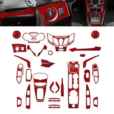 64pcs For Ford Fiesta 2011-15 Red Carbon Fiber Full Interior Set Kit Cover Trim 64pcs For Ford Fiesta 2011-15 Red Carbon Fiber Full Interior Set Kit Cover Trim