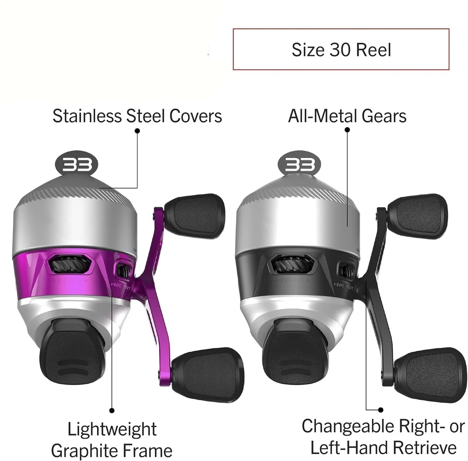 Caña de fibra de vidrio duradera de 6 pulgadas, carrete de pesca antirretroceso - Image 3 of 4