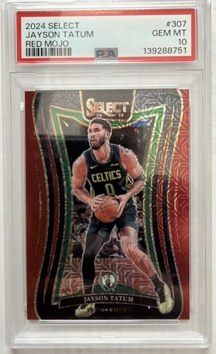 2024-25 Panini Select - Jayson Tatum #307 Red Mojo /20. PSA 10. Celtics.