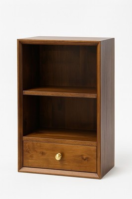 Solid Wood Minimalist Side Cabinet with Drawer- Wabi-Sabi Style