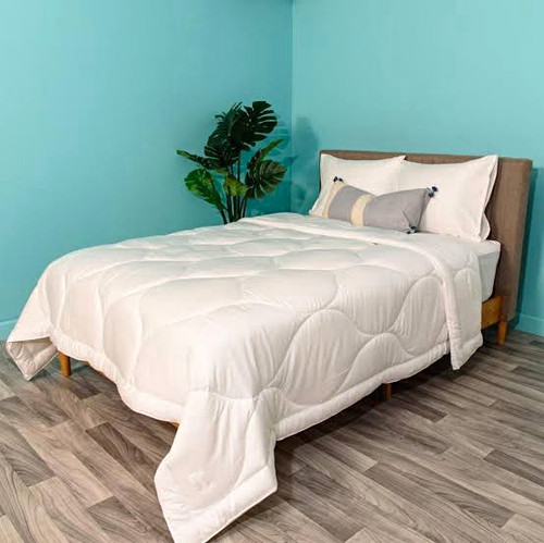 Buffy Queen Comforter White Quilted Solid/Plain Bedroom Bedding