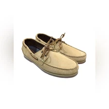 -New- Allen Edmonds Force 10 Men's Nubuck Boat Shoe Tan Size 13D