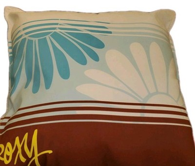 Roxy Throw Pillow 16x16 Logo Accent Pillow Aqua Blue Lime Green Quiksilver